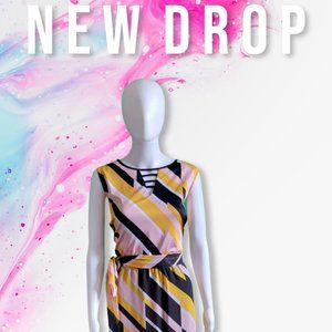 NWT Lane Bryant Dress, Size 20, Geometric Stripes Sleeveless Maxi Lined